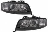 Faruri Angel Eyes Xenon compatibil cu A6 4B C5 (06.2001-05.2004) LHD sau RHD Negru HLAUA64BFLHID