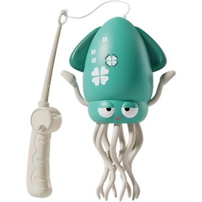 Caracatita Dansatoare, Flippy, +3 Ani, 3 Moduri, din ABS, Incarcare USB, cu Undita Inclusa, 12.6 x 7.6 x 20.7 cm, Verde foto