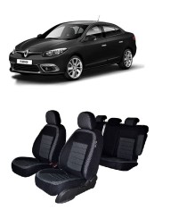 Set huse scaune dedicate RENAULT FLUENCE 2009-2014 (Bancheta fractionata+huse cotiere)
