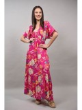 Cumpara ieftin ROCHIE LUNGA BOHO CHIC MULTICOLORA INDIAN BUJORI ARLENA S-M Fucsia