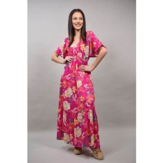 ROCHIE LUNGA BOHO CHIC MULTICOLORA INDIAN BUJORI ARLENA S-M Fucsia