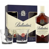 Set Whisky Ballantine&#039;s cu 2 Pahare, 0.7 L, 40% Alcool, Ballantine&#039;s Whisky, Set Whisky cu Pahare, Whisky Ballantines cu Pahare, Bautura Spirtoasa Bal