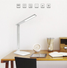 Lampa LED pentru birou, incarcare wireless, alb, Gonga foto