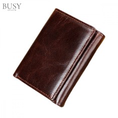 Portofel barbati, BUSY LDY&amp;GTM&reg; Loft, piele naturala, antiscanare carduri RFID, compartimet poza si carte de identitate, maro