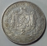 Muntenegru, 2 Perpera 1910, Argint.