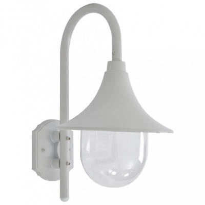 vidaXL Lampă de perete de grădină E27, alb, 42 cm, aluminiu foto