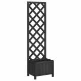 Cumpara ieftin Jardiniera cu spalier, negru, 40x30x135 cm, lemn masiv de brad