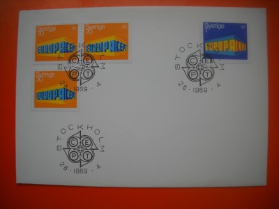 HOPCT PLIC S NR 418 SUEDIA 1969 -EUROPA CEPT foto