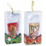 Set cadou Craciun 2 creme picioare, 2 perechi sosete cm 8 x 5 x 17,5 H