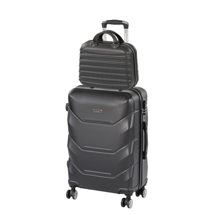 TraveLux Max III gurul&oacute;s bőr&ouml;nd szett fekete