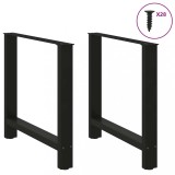 vidaXL Picioare masă de sufragerie negre, 2 buc., 70x(72-73) cm, oțel