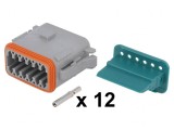 Conector cablu-cablu AT mamă 12 pini crimpat
