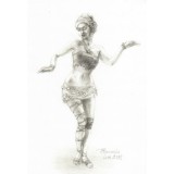 G9. Lucrare Grafica in creion - Feminitate - portret in alb-negru