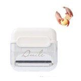 Decojitor manual pentru legume &Egrave;i fructe, portabil cu magnet, lam&Auml; dubl&Auml; din inox, design compact, alb, 6.7x6x1.6 cm