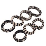 Elastice de par frotte cu forme geometrice, Set 7 buc, Ecru si Negru, CMCLASS