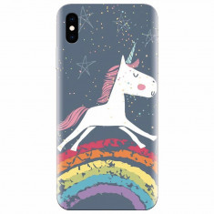 Husa silicon pentru Apple Iphone XS Max, Unicorn Rainbow