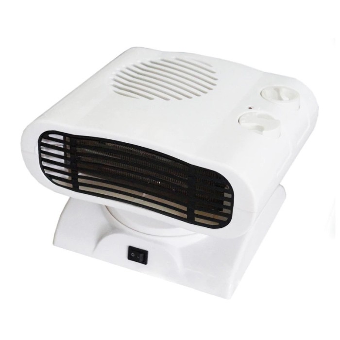 Aeroterma Elbee FH-01, 2000 W, LED, termostat, design compact, Alb