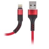 Cablu Date si Incarcare USB la Lightning MaXlife MXUC-01, 1 m, Negru Rosu