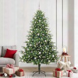 vidaXL Brad de Crăciun artificial pre-luminat cu set de bile Verde 3395368