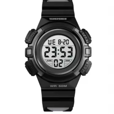 Ceas de mana pentru copii Skmei Sport Casual Alarma Cronometru Electronic Digital Negru foto