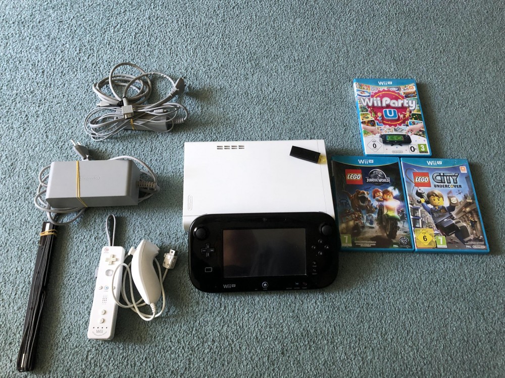 Consola Nintendo Wii U Modata, 20 Jocuri, Mario Kart 8, Maneta +