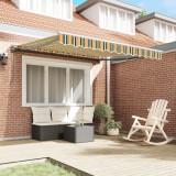 vidaXL Cortina Retractabilă Verde și galben 300x250 cm Poliester