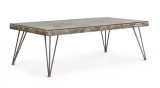 Cumpara ieftin Masuta cafea cu picioare fier maro cu blat ceramica si sticla Atlantide 140 cm x 75 cm x 47 h