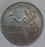 Rom&acirc;nia, 100.000 Lei 1946, Argint.