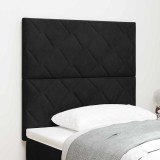 Tăblie LED cu Design Diamond Blocks Negru 100 cm Catifea