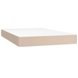Cumpara ieftin Saltea cu arcuri buzunar, fermitate medie, cappuccino, 120x200x20 cm, piele eco
