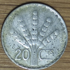 Uruguay - moneda de colectie argint 720 - 20 centesimos 1942 - an unic de batere