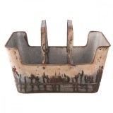 Cumpara ieftin Cos decorativ din fier maro antichizat 45 cm x 28 cm x 23 h