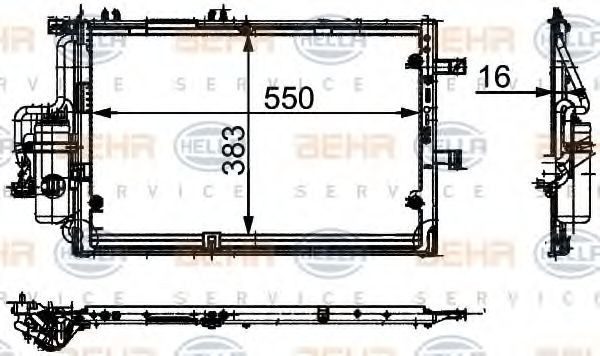 Condensator / Radiator aer conditionat OPEL CORSA C (F08, F68) (2000 - 2009) HELLA 8FC 351 300-621