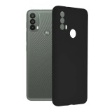 Cumpara ieftin Husa Motorola Moto E40 E30 Silicon Negru cu Microfibra SoftEdge
