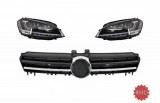 RHD Faruri 3D LED cu Grila Centrala Volkswagen Golf 7 VII (5G) (2012-2017) Rline Design Crom Performance AutoTuning, KITT