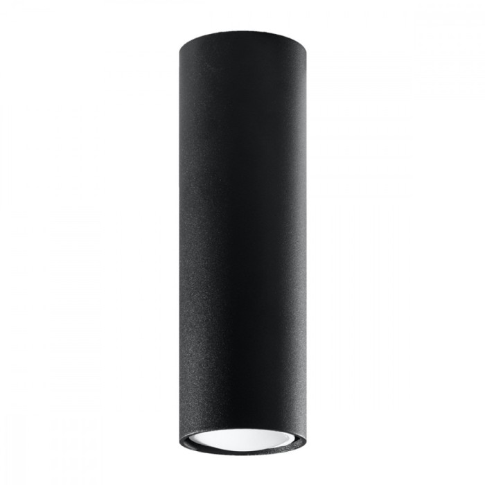 Lustră De Tavan Lagos Negru Oțel 1 Bec Tub Modern De Interior