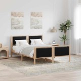vidaXL Cadru de pat cu headboard Negru 160 x 200 cm țesătură 3394255