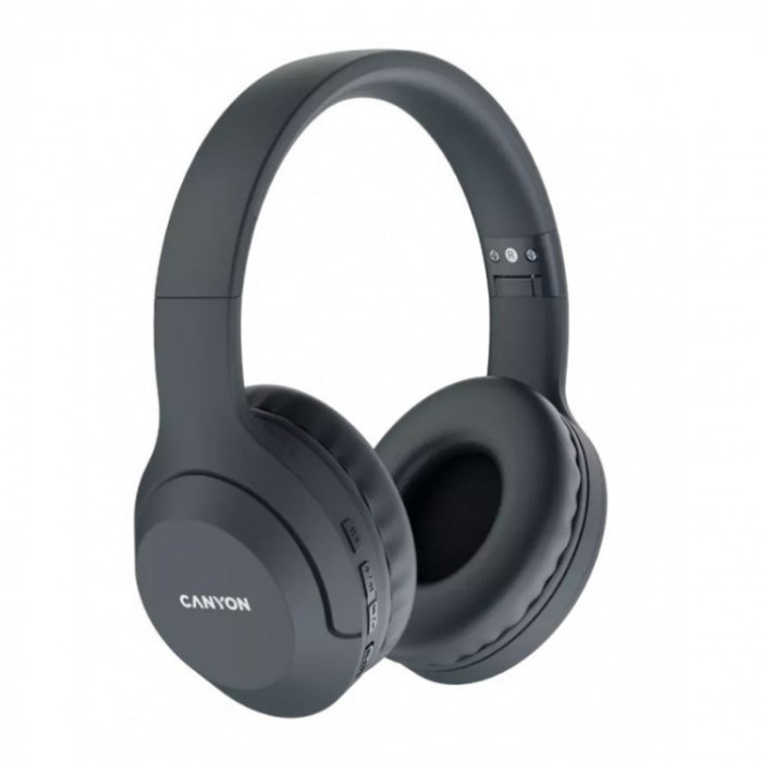 Casti wireless Canyon BTHS-3, Bluetooth 5.1, Difuzoare 40 mm, Gri