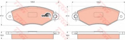 Set placute frana,frana disc CITROEN XSARA Cupe (N0) (1998 - 2005) TRW GDB1321 foto