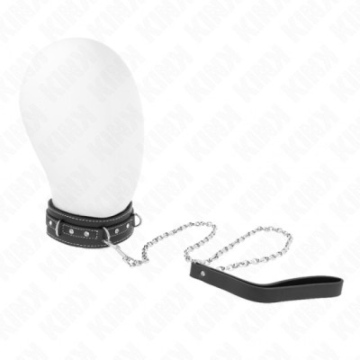 KINK - PVC LEATHER NECKLACE WITH BELT 105 CM RHINESTONE RIVET 41.5 X 4 CM foto