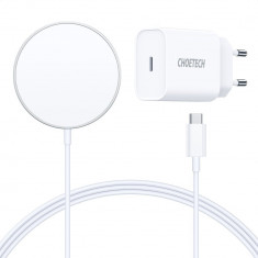 Incarcator Inteligent Compatibil Iphone MAGSAFE ? CHOETECH Power Delivery 20W+15W Magsafe T517-F ALB foto