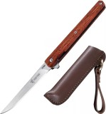 Cumpara ieftin Cutit de vanatoare tactic Foxter, 21.5 cm, metal si lemn, husa