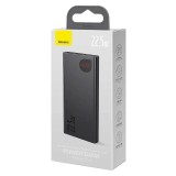 POWER BANK Baseus Adaman Metal, 10000mAh, PD 3.0 + QC 3.0 22.5W, 2 x USB; 1 x USB Type-C, digital display pt. status baterie, total 3A, negru, &quot;PPAD07