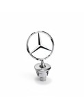 Emblema Capota Fata compatibila Mercedes-Benz, Stea Cromata 3D, Articulatie cu Arc, 35 mm