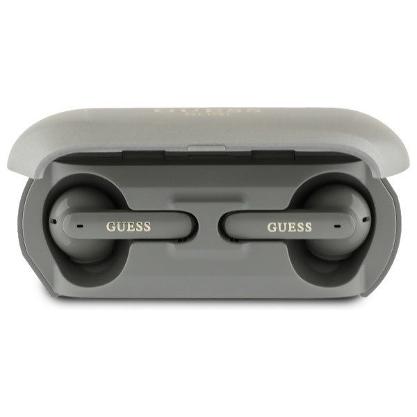 Handsfree Bluetooth Guess Elongated Metallic Printed Logo, TWS, Gri