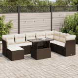 Gossi set canapele de gradina cu perne, 9 piese, maro, poliratan