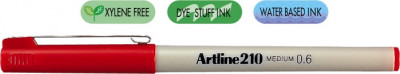 Liner Artline 210, Varf Fetru 0.6mm - Rosu foto