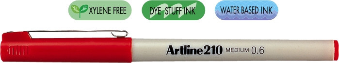 Liner Artline 210, Varf Fetru 0.6mm - Rosu