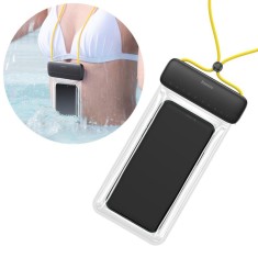 Husa subacvatica telefon baseus rezistenta la apa ipx8, diagonala maxima 7,2 inch, galben