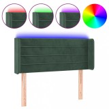 Cumpara ieftin Tablie de pat cu LED, verde inchis, 103x16x78/88 cm, catifea